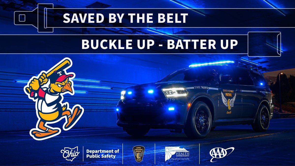 ⚾️@OSHP,  @ToledoLucasHD, @AAAOhioNews and the @MudHens have partnered for #BuckleUp - Batter Up! Come out and root for the home team and the newest 'Saved by the Belt' recipients on June 1.
#LetsGoHens
