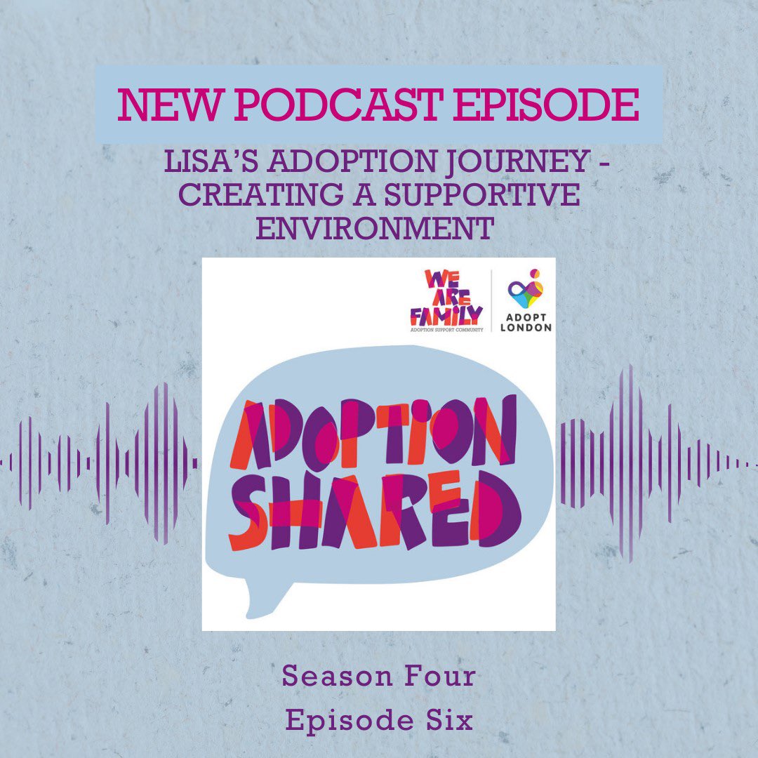 🎤On episode 6 of #AdoptionShared host @Eddielliott sits down with Lisa. 

Lisa talks about advocating for support for her child & the importance of building a safe and encouraging network. 

Listen here: buzzsprout.com/1810998/150026…

In partnership with @adoptlondonuk