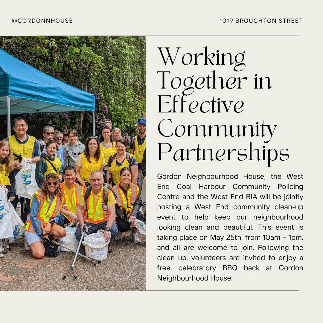 The West End Business Improvement Association (BIA) partners with Gordon Neighbourhood House staff to reduce street-level garbage and graffiti in the area. #WeAmaze Read more: westendbia.com/spotlight-seri…