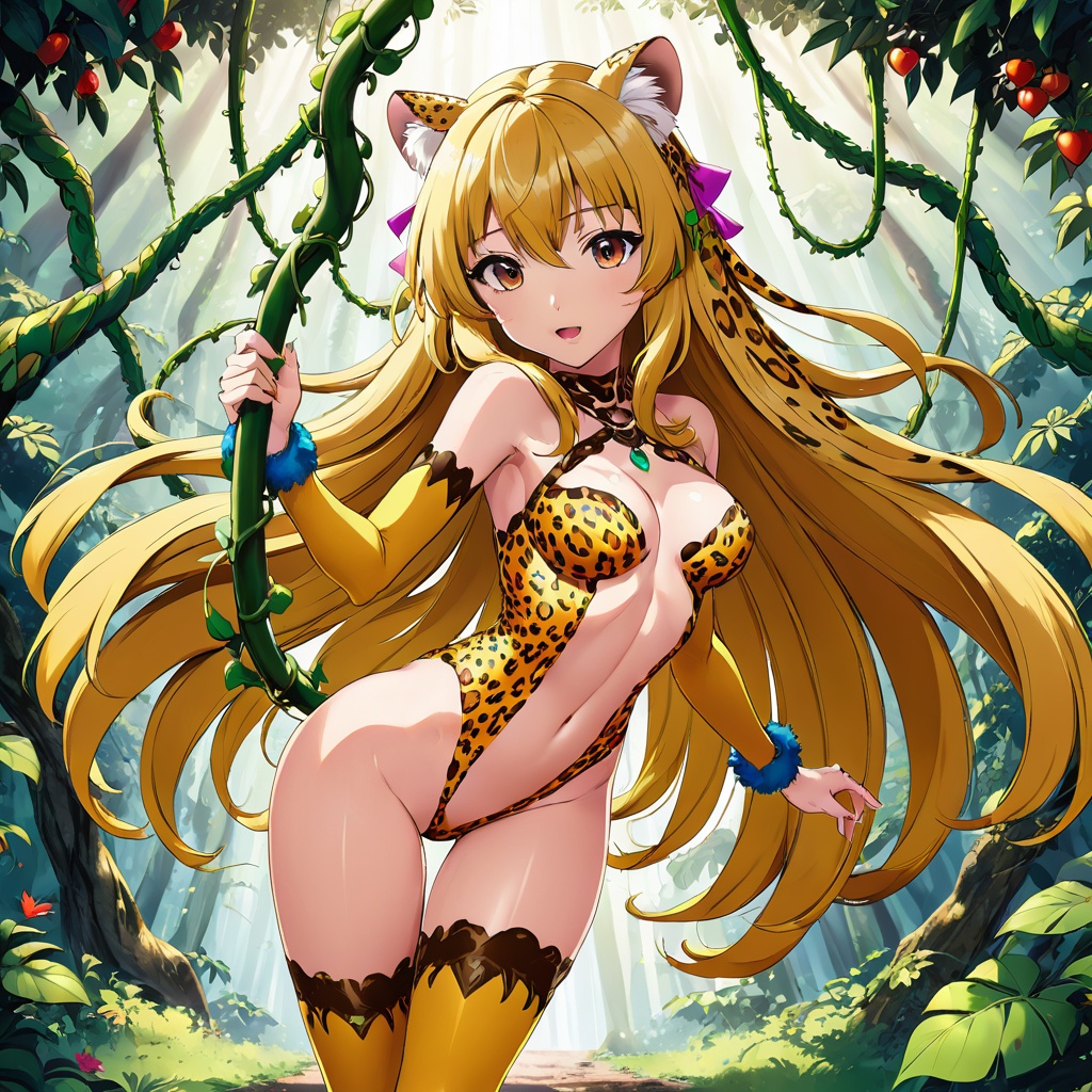 BegasuCorp's tweet photo. Swinging from a vine. #AnimeGirl #AnimeArt #CuteAnime #FantasyArt #MangaStyle #Kawaii https://t.co/aFsH7yWU1G