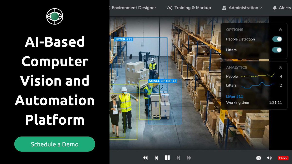 eye_lunar's tweet image. Did you know our platform empowers you to streamline equipment maintenance and staff management effortlessly?
Monitor in real-time, generate reports, plan maintenance, and track staff performance seamlessly.
#ComputerVisionSoftware #StaffManagement #BusinessSolutions