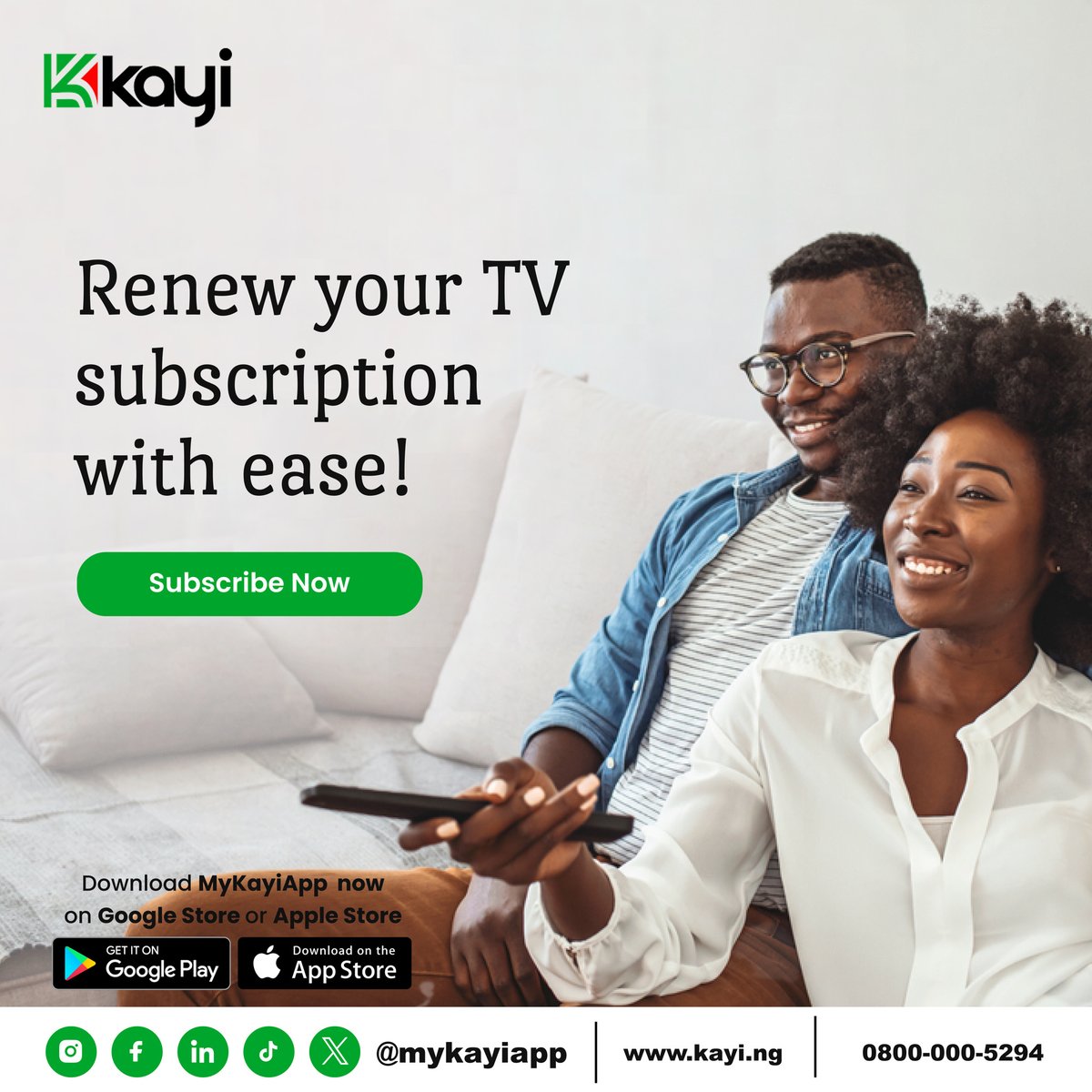 Renew your cable TV subscription hassle-free with Kayiapp! Follow these simple steps to ensure uninterrupted access to your favorite shows and channels.

#RequestPaymentMadeEasy #ModernConvenience #TraditionalValues #MyKayiappEase
#Kayiway
#DigitalBanking