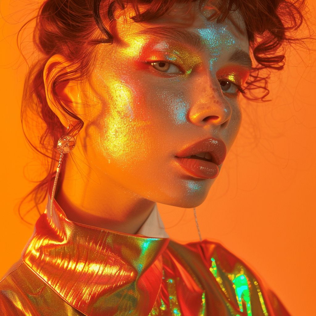 Freeflo_ai's tweet photo. close-up portrait of an iridescent {subject}, posing for the cover of fashion magazine against an orange background. The high fashion photography features bold makeup and hairstyle with studio lighting in the style of glamorous magazine covers

#promptshare #midjourney #aitips https://t.co/9dtIEChCkz
