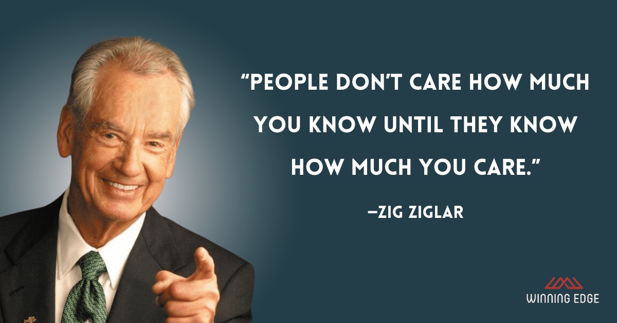 “People don’t care how much you know until they know how much you care.” — Zig Ziglar
In leadership and in life, genuine care and empathy build trust and meaningful connections. Show people you care, and watch your impact grow! 🌟❤️ 
#WinningEdge #GregTaylor #LeadershipCoach #...