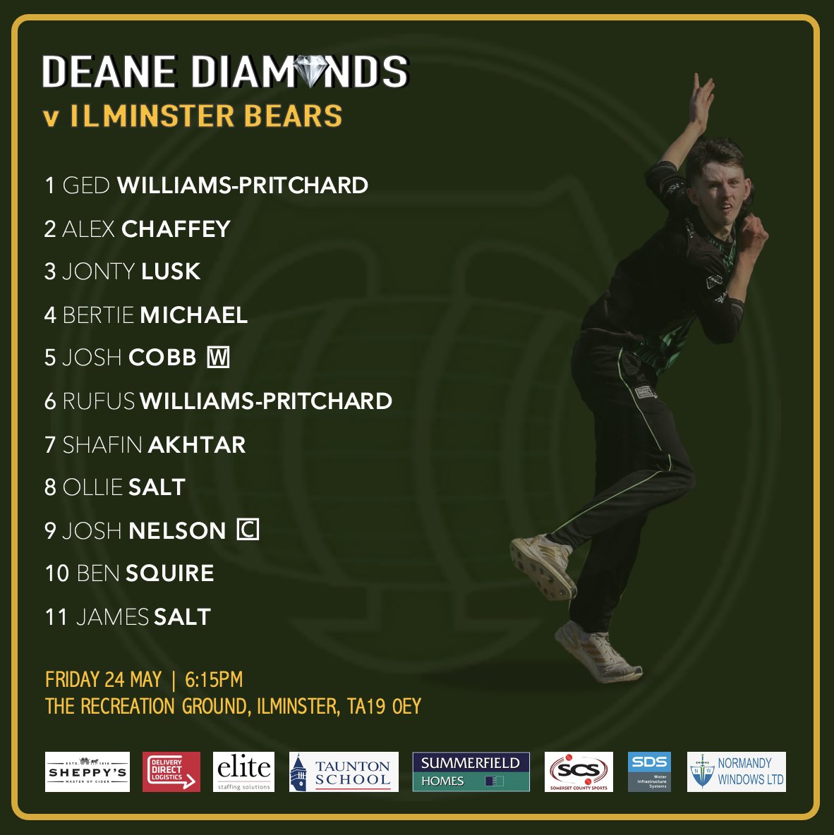 deanediamonds's tweet photo. Friday night, bank holiday weekend and the best T20 club night in the county, really looking forward to visiting our friends @Ilminstercc https://t.co/VhubmjWgTO