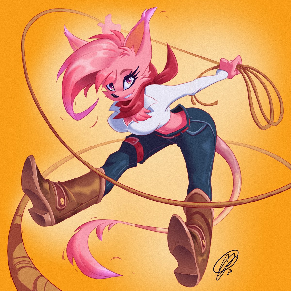 Commission for <a href="/Jamo_ART/">JamoART (Helene & Hampt 4 out now!)</a> 

Got to draw an acrobatic Mathilda!!