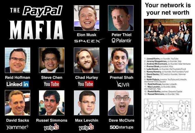 investor_sr33's tweet image. If you want to see the importance of surrounding yourself with brilliant people, just look at the PayPal Mafia . 

#Success #Innovation #TechTitans