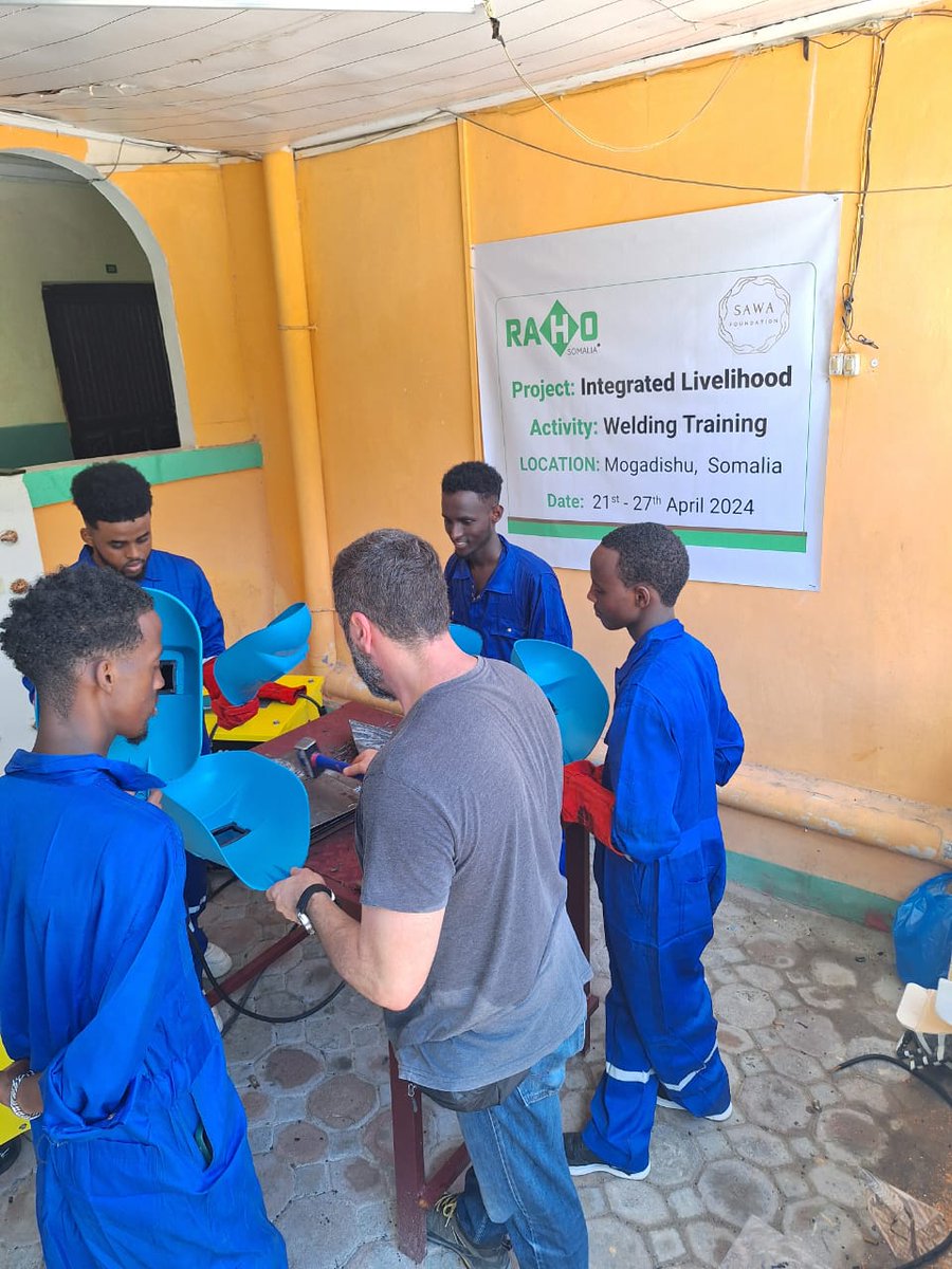 RAHO with her int. partner expatriate volunteers concluded 10 days basic welding training as part of our integrated livelihood project in Mogadishu.
<a href="/moechesomalia/">Ministry of Education, Culture & Higher Education</a> 
<a href="/USAIDBarAmaBaro/">Bar Ama Baro</a> 
<a href="/USAIDSomalia/">USAID Somalia</a> 
<a href="/ACFsomaliaCD/">Action Against Hunger, Somalia</a> 
@savethechildren