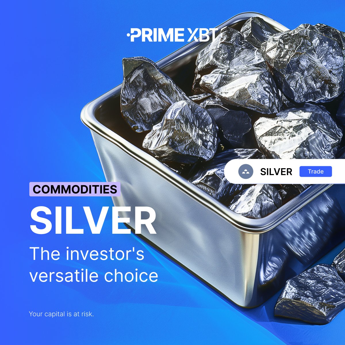 ⬜️ #Silver’s dual allure: indispensable in industry and cherished in portfolios.

Its value moves with both technological demand and investment flows.

🥈 Capitalise on Silver’s dynamic market role.

👉 Trade $XAG: eng.primexbt.com/42BJcnN

#PrimeXBT #XAGUSD