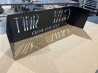 I asked the folks over at <a href="/arizona_plasma/">Arizona Plasma Productions</a> to make me a hinged metal sign for my #nycOneManBand setup and progress is looking EXCELLENT!

#metalwork #fabrication #metalsign #giggingmusician #livelooping #swift #grantswift
