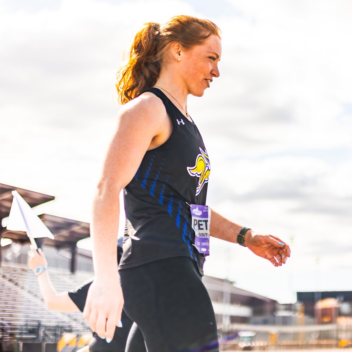 GoJacksTFXC's tweet photo. Nora Peterson matches her school record with a 47.66m mark in the first flight of the javelin. She is in fifth with two flights still to throw. 

#GoJacks 🐰 https://t.co/jUUEQT5p6t