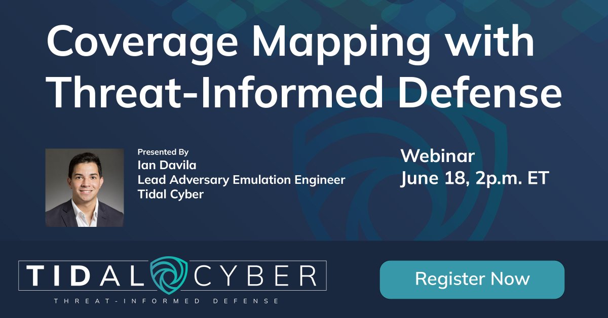 Register now to join us at 2 p.m. ET on June 18th for our new webinar “Coverage Mapping with Threat-Informed Defense” where <a href="/advemuian/">Ian</a> details the evolution of #ThreatInformedDefense and why it is a must-have. 
Register for the webinar: 
hubs.la/Q02y5PkP0