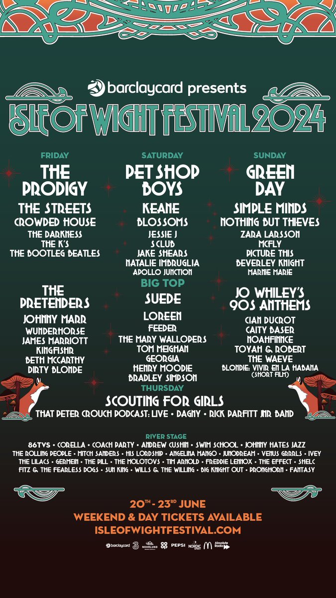 ApolloJunction's tweet photo. *MASSIVE NEWS* 
We are delighted to be opening the MAIN STAGE on the Saturday of the Barclaycard Presents 
THE ISLE OF WIGHT FESTIVAL 2024!

As a band, you’re always looking forwards. It’s not about where you’ve been… It’s where you’re going to be … so with that in mind, we’ve been lucky to play pretty much every stage at The IOW Festival and this year we go BIG!! 🚨