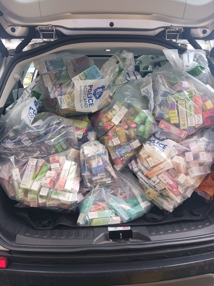 Our Trading Standards Team and Police Scotland seized over 900 non-compliant vapes from premises in Airdrie this week.

The supersized vapes have 10ml and 15ml tanks which exceed the 2ml legal limit and, as they're not correctly registered, they're illegal to sell.