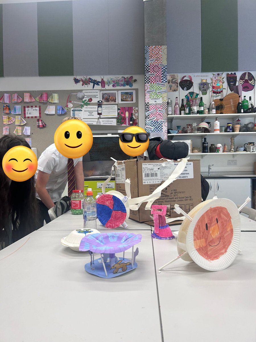 Art club have been collaborating with CDT this term to design theme parks! A focus on problem solving and creative thinking to create stable structures to hold a marble &amp; building creative amusements.🎨🛠️🎢
#Interdisaplinarylearning
<a href="/harrisacdundee/">Harris Academy</a> 
<a href="/harrisartdept/">HarrisArt&Design</a>
