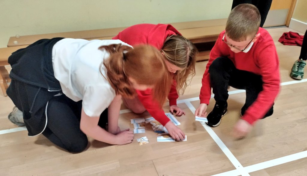 ELOutdoorEd's tweet photo. The weather drove the @WindygoulPS @TranentActiveS orienteering club indoors today but they were active for #worldorienteeringweek looking at route gadget, having map jigsaw relays and a map memory match up. @eastlothianoc @scottish_o https://t.co/jYEneEfRVc
