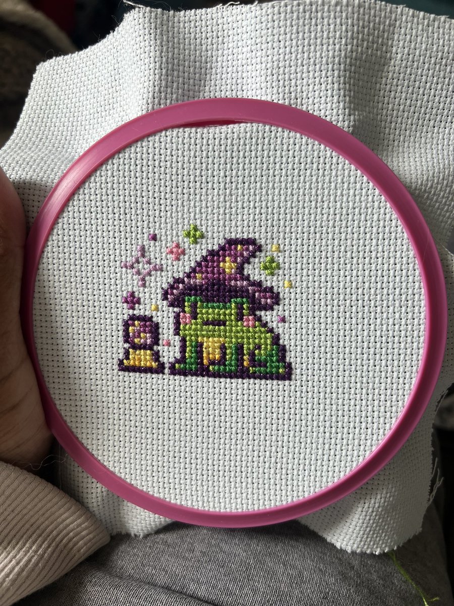 started and finished this lil guy last night #xstitch