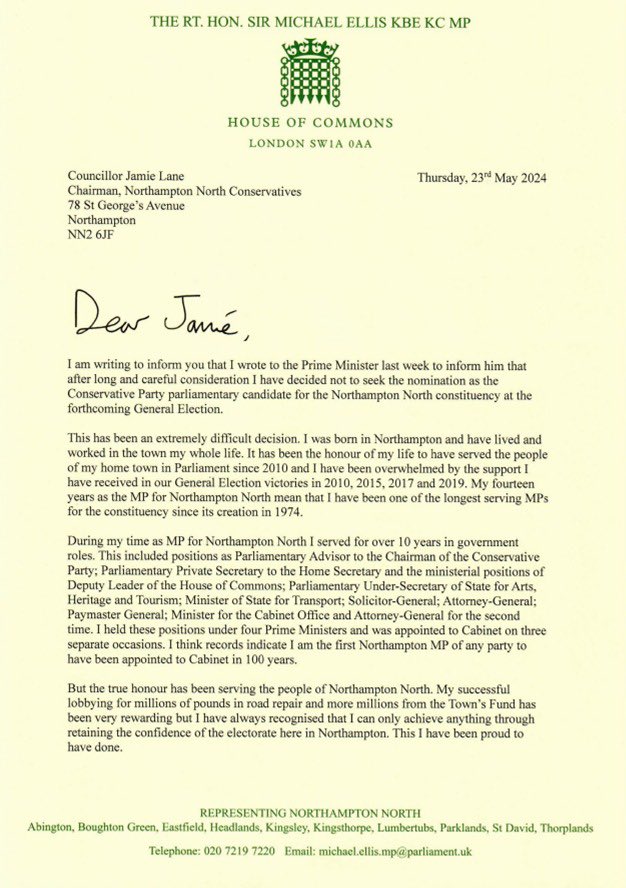 Michael_Ellis1's tweet photo. A personal message from Sir Michael Ellis MP: https://t.co/IUcXbpdDqh