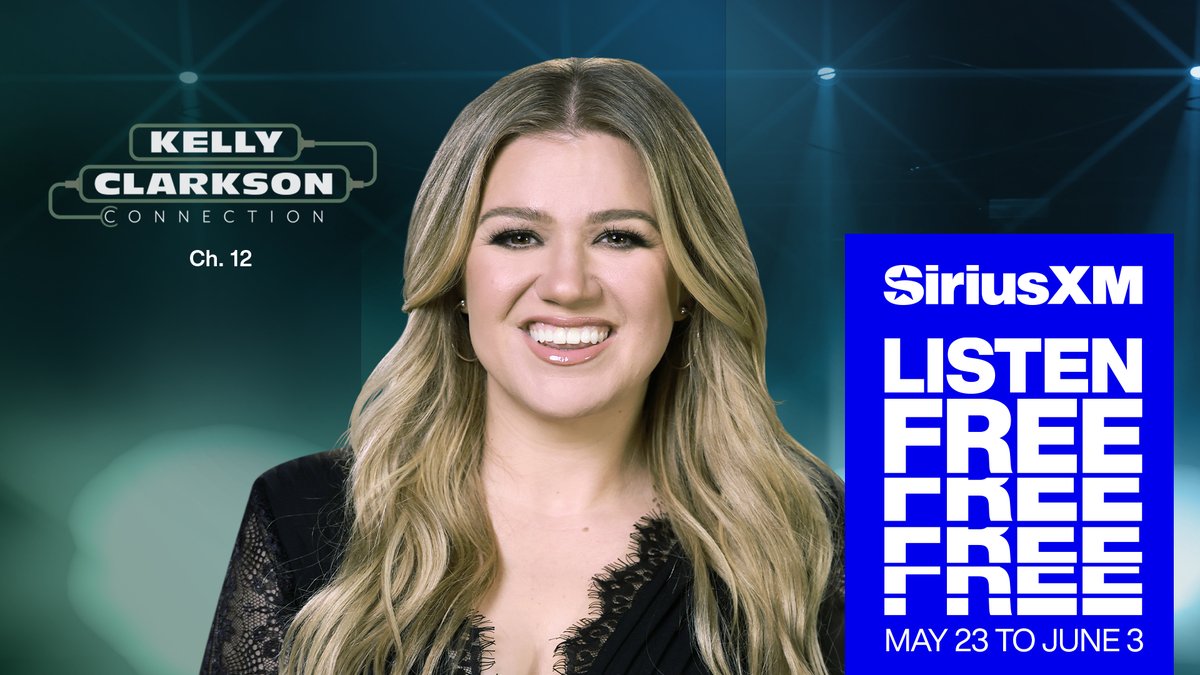 kellyclarkson's tweet photo. It’s time for the @SIRIUSXM Listen Free Event! Now- June 3 just turn on the Kelly Clarkson Connection (channel 12) and listen for free! https://t.co/PUKAnTuuoX https://t.co/ubF84EKkTG