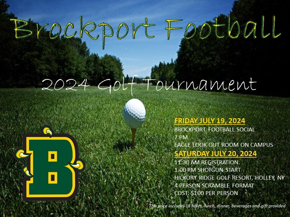 Save the Date! Join us for the 2024 Brockport Football Golf Tournament!