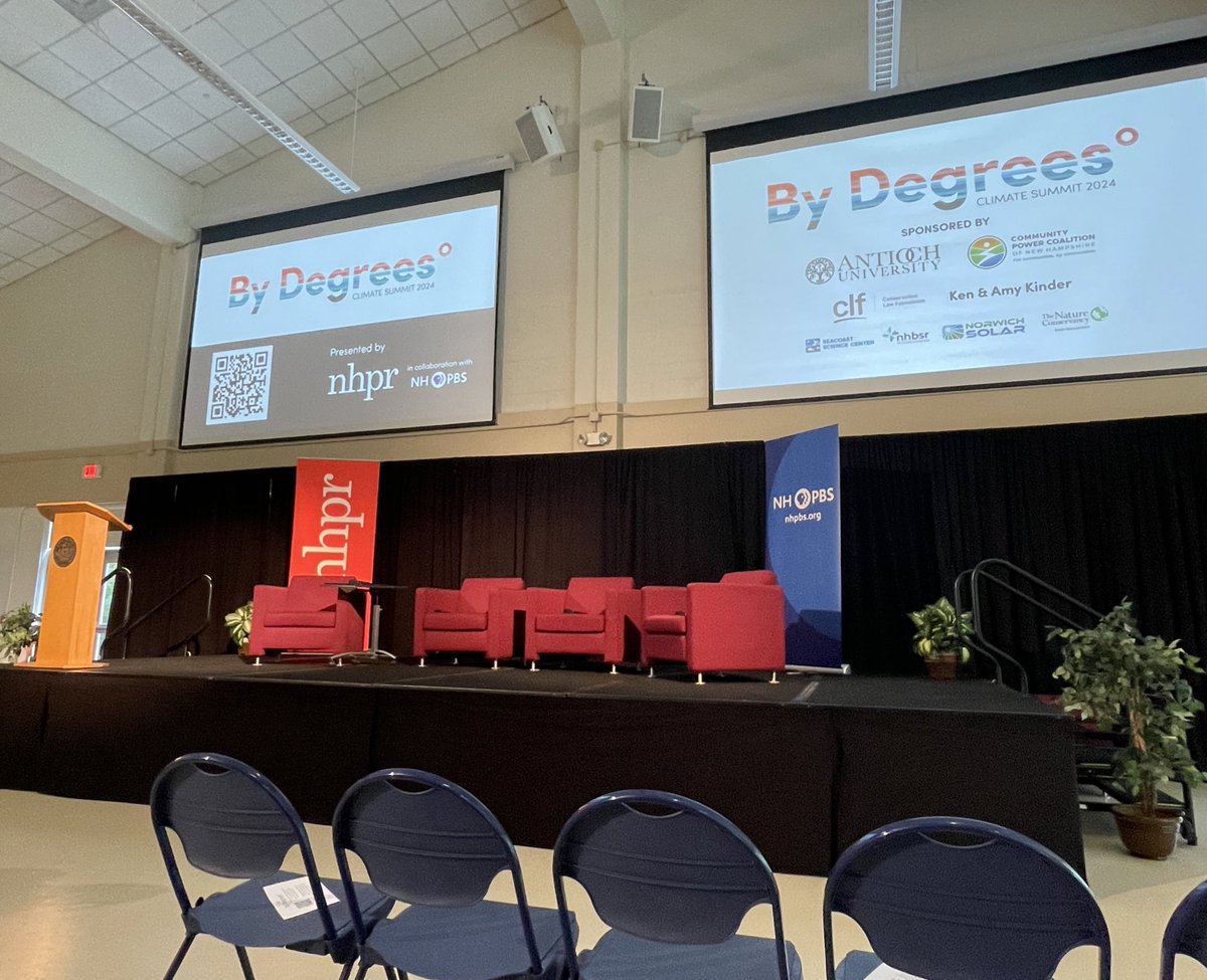 Excited to be here at the 2nd Annual @nhpr By Degrees Climate Summit for 2024! @ClimateActionNH is looking forward to hearing more from the panelists around how we can unite around #ClimateChangeAction and foster a renewable future today. #NHPolitics @UofNH #RenewableToday