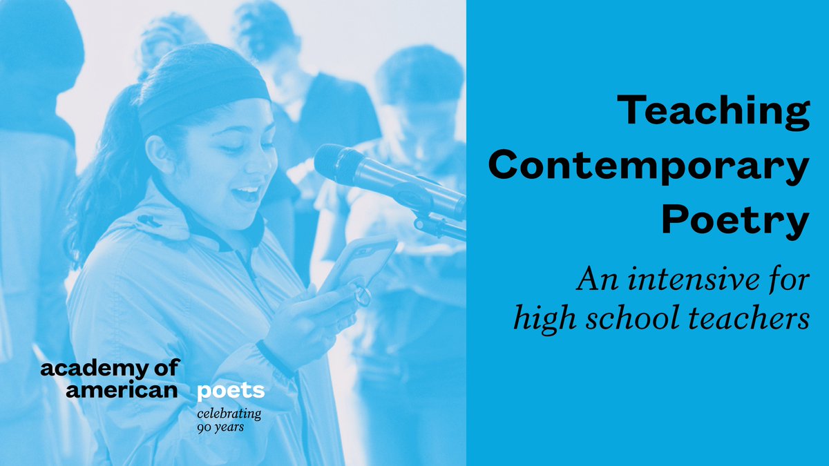 Calling all high school English teachers! This August, join a national community of educators seeking valuable tools for opening doors to poetry in the classroom. Register for our 3-day, online professional development intensive. Limited spots available. Register by 6/15 to