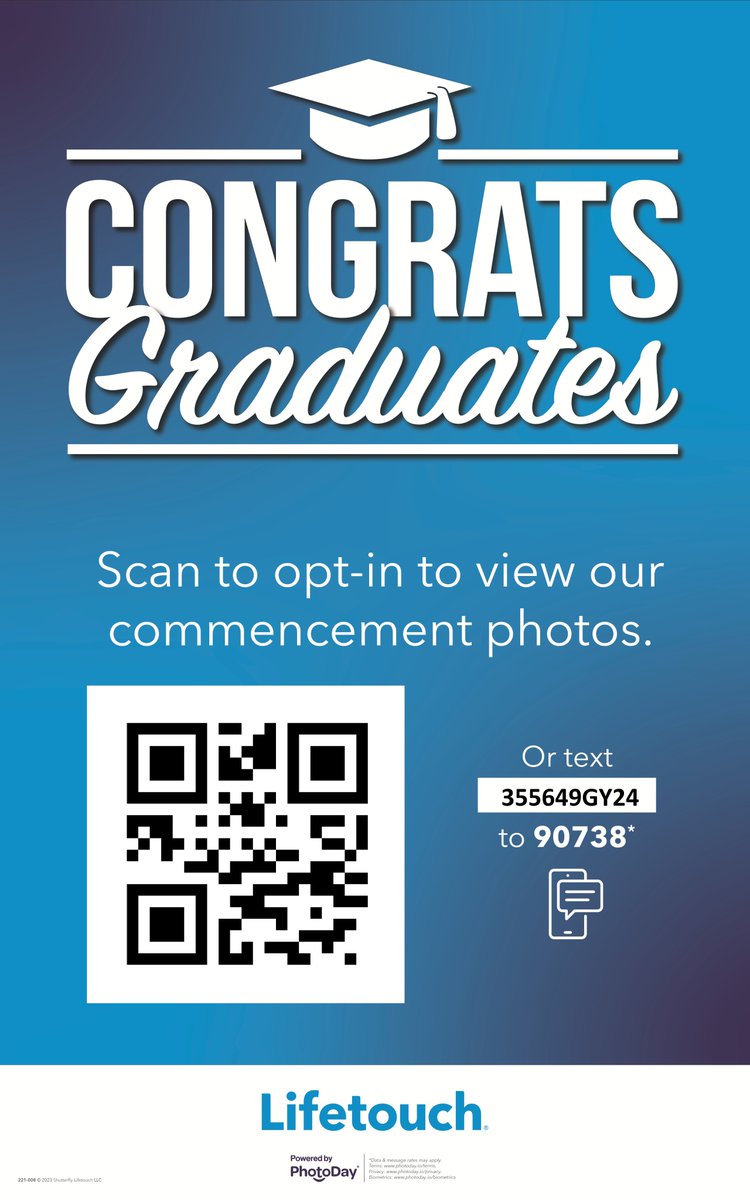 For anyone who's attending Graduation and would like access to the photos taken by Lifetouch, here is the info on how to do that!