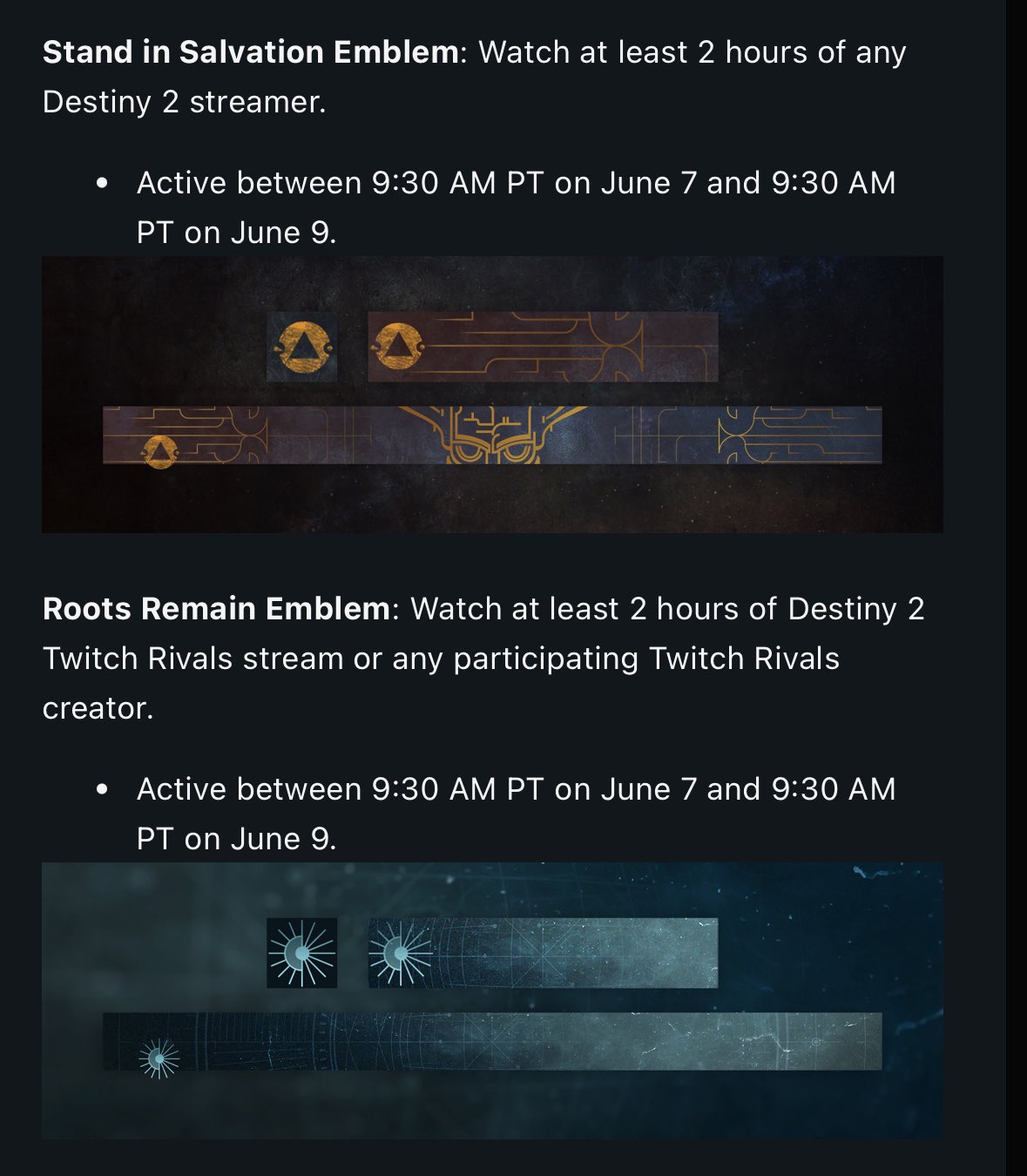 Destiny Emblem Collector on X: “Two new Twitch Drop emblems 