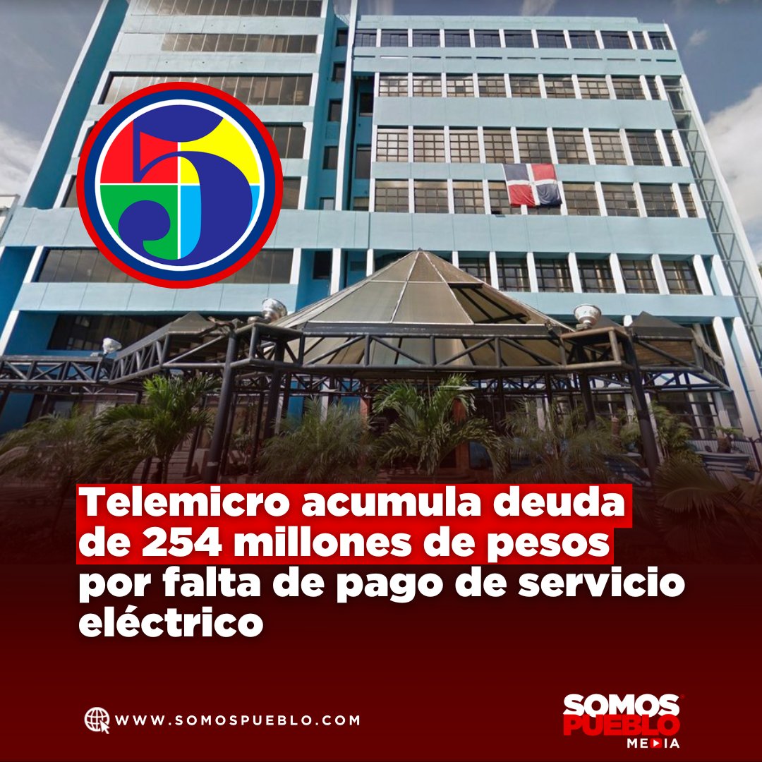 RDSomosPueblo's tweet photo. El Grupo de Medios Telemicro podría enfrentar la suspensión de su servicio eléctrico debido a una deuda acumulada de 254 millones de pesos con EDE Este. La deuda incluye tanto el consumo eléctrico como recargos por mora, acumulados desde febrero de 2020. A pesar de múltiples gestiones de cobro por parte de EDE Este, incluyendo visitas y reuniones, la deuda sigue sin ser pagada.

Durante la pandemia, una ordenanza impidió la suspensión del servicio por impago, permitiendo que Telemicro continuara recibiendo electricidad. Sin embargo, tras el levantamiento de esta ordenanza en octubre de 2020, no se ha logrado recuperar el pago. Telemicro ha citado diversas razones para el impago, incluyendo la pandemia y una supuesta deuda de las EDEs por uso de frecuencias, lo cual ha sido desmentido por EDE Este e INDOTEL. EDE Este ha notificado a Telemicro que suspenderá el servicio si no se realiza un pago inicial de 15 millones de pesos y se acuerda un plan de pagos para el resto de la deuda, en un esfuerzo por resolver la situación crítica y evitar la interrupción del servicio.

Amplía esta y otras noticias en nuestra página web https://t.co/LL2u5zFceM