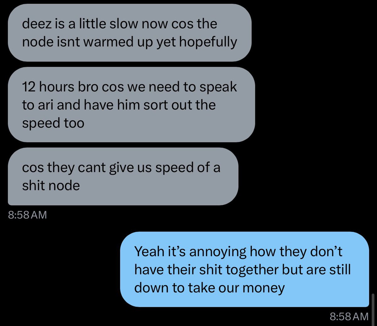 MasksPoly's tweet image. @Atitty_ @DeezNode 
Does Atitty tryin to rug his DAO? did he actually bought a DeezNode? 🤣

What's "warming up the node" even means lmao, sounds like a bunch of rug crap to me. bruh is spreading excused like there is no tomorrow.

Wen @Atitty_  stop ruggin his DAO? prolly never