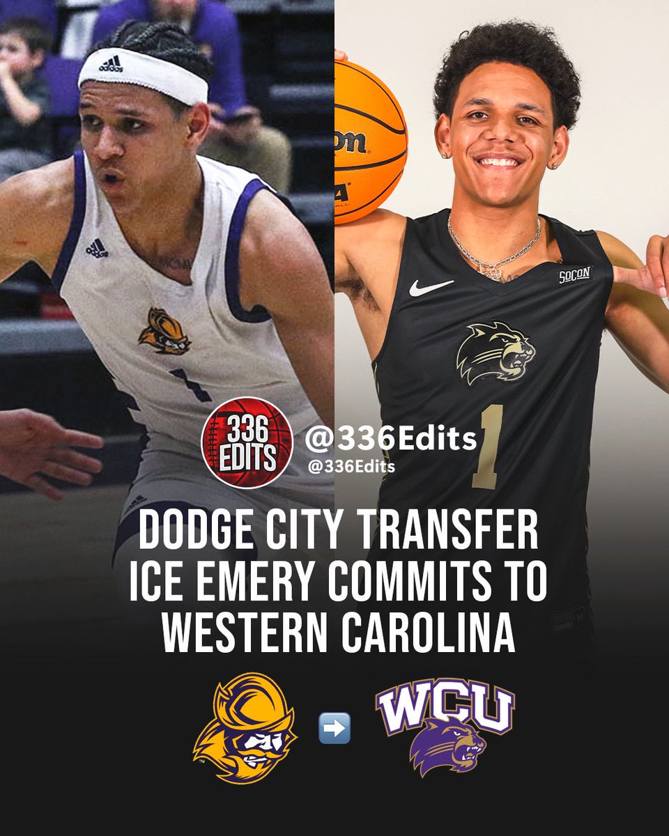 NEWS: Dodge City transfer Ice Emery has committed to Western Carolina, he tells 336Edits. 

The 6-0 guard averaged 18.7 points and 1.7 assistants this season.