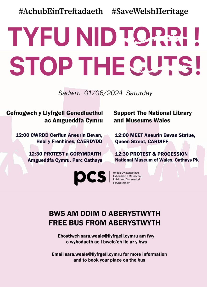 #AchubEinTreftadaeth #SaveWelshHeritage BWS AM DDIM O ABERYSTWYTH FREE BUS FROM ABERYSTWYTH Ebostiwch sara.weale@llyfrgell.cymru am fwy o wybodaeth ac i bwcio'ch lle ar y bws. Email sara.weale@llyfrgell.cymru for more information and to book your place on the bus.