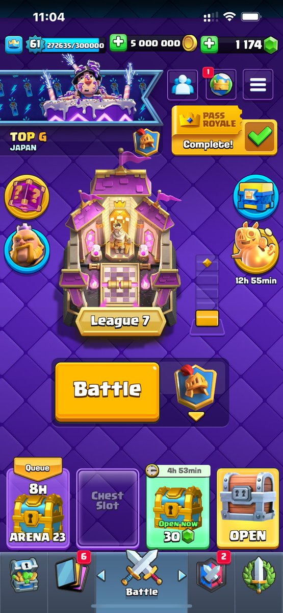 EZExRC's tweet photo. @ClashRoyale Why did you give me 5m coins and then took the coins away from me after you bug. I had a few cards downgraded too https://t.co/JVJosStyU8