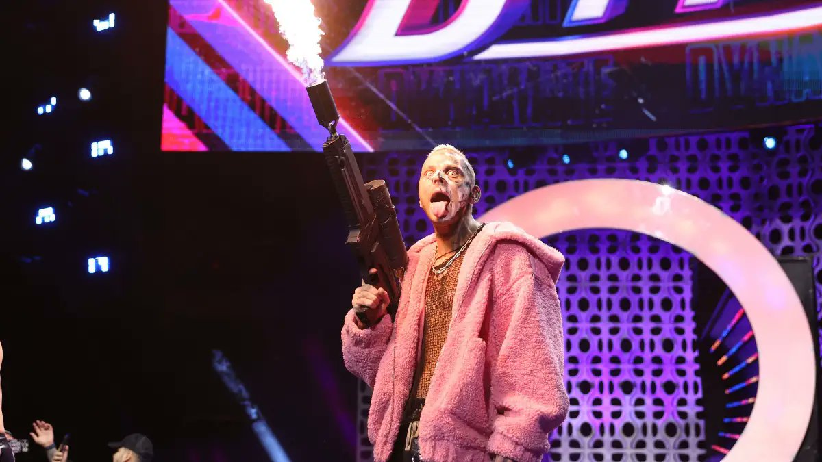 SeanRossSapp's tweet photo. Tony Khan says you do need a permit to fire off a flamethrower, and fortunately Darby Allin had one. https://t.co/eiAAsMQAmH