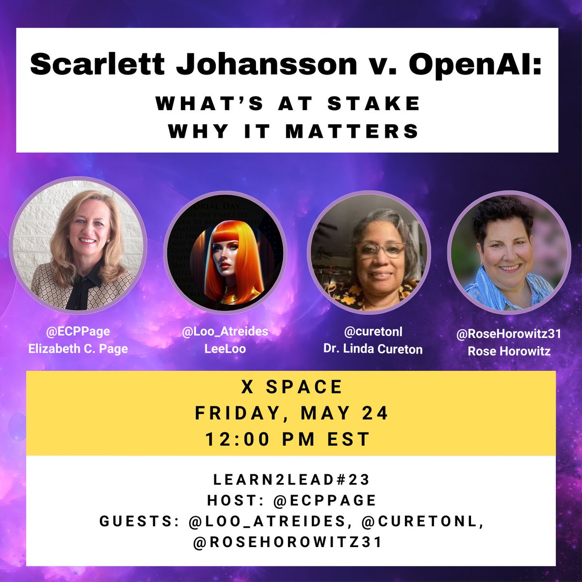 “The Johansson scandal is merely a reminder of AI’s manifest-destiny philosophy: This is happening, whether you like it or not.” -@cwarzel in @TheAtlantic Join us on X 👉Friday, May 24 • Noon EST Scarlett Johansson v. Open AI What’s At Stake, Why It Matters Do we own our