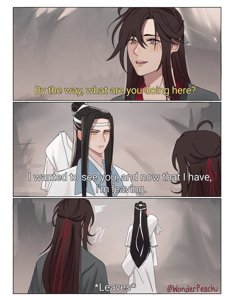 Lan Zhan, don't panic 🌝 

Reference of Goblin: The Lonely and Great God (in Spanish)

#MDZS #GrandmasterOfDemonicCultivation #WeiWuxian #魏无羡 #LanWangji #蓝忘机 #WangXian #忘羡 #魔道祖师 #MDZSfanart