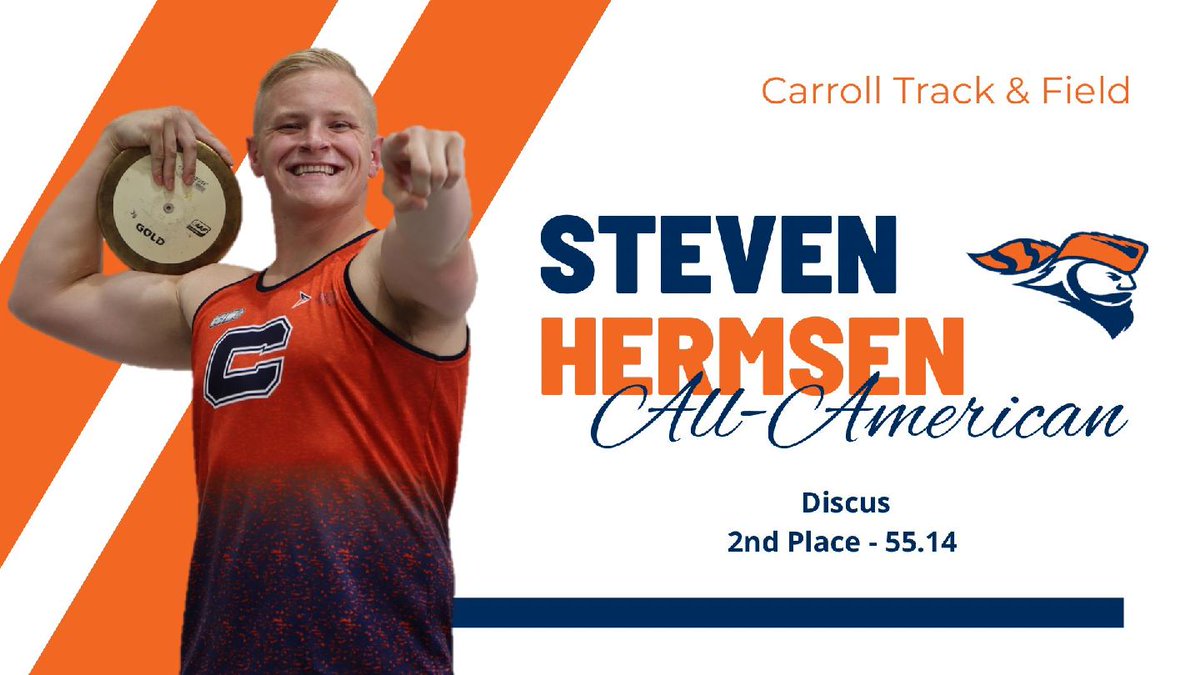 PiosXC's tweet photo. 🔸️🔹️ALL-AMERICAN🔹️🔸️
Our first of the weekend. Steven Hermsen finishes 2nd in the Discus for his 4th All-American accolade in the event.
#GoPios #CUTF #AllAmerican #Discus #Nationals #ThrowsU https://t.co/6GBP8oHK4m