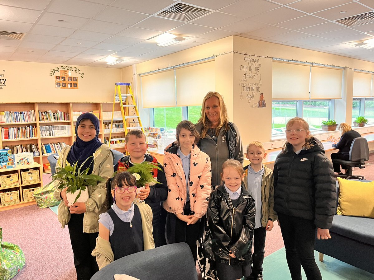 Thank you to our Eco Warriors who worked with Angela today to plant some herbs and other greenery for our new library opening. <a href="/The_RHS/">The RHS</a> #RiseupinCranhill #SchoolLibraryImprovement