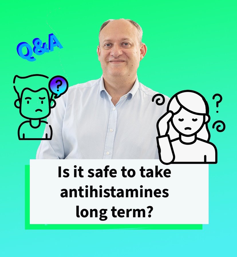 Is it safe to take antihistamines long term?🤔Many of Prof. <a href="/DrAdamFox/">Prof. Adam Fox</a> patients rely on #antihistamines for extended periods, whether for nasal issues like rhinitis or conditions like chronic urticaria. 

Understandably, parents will often ask about the long-term safety of these