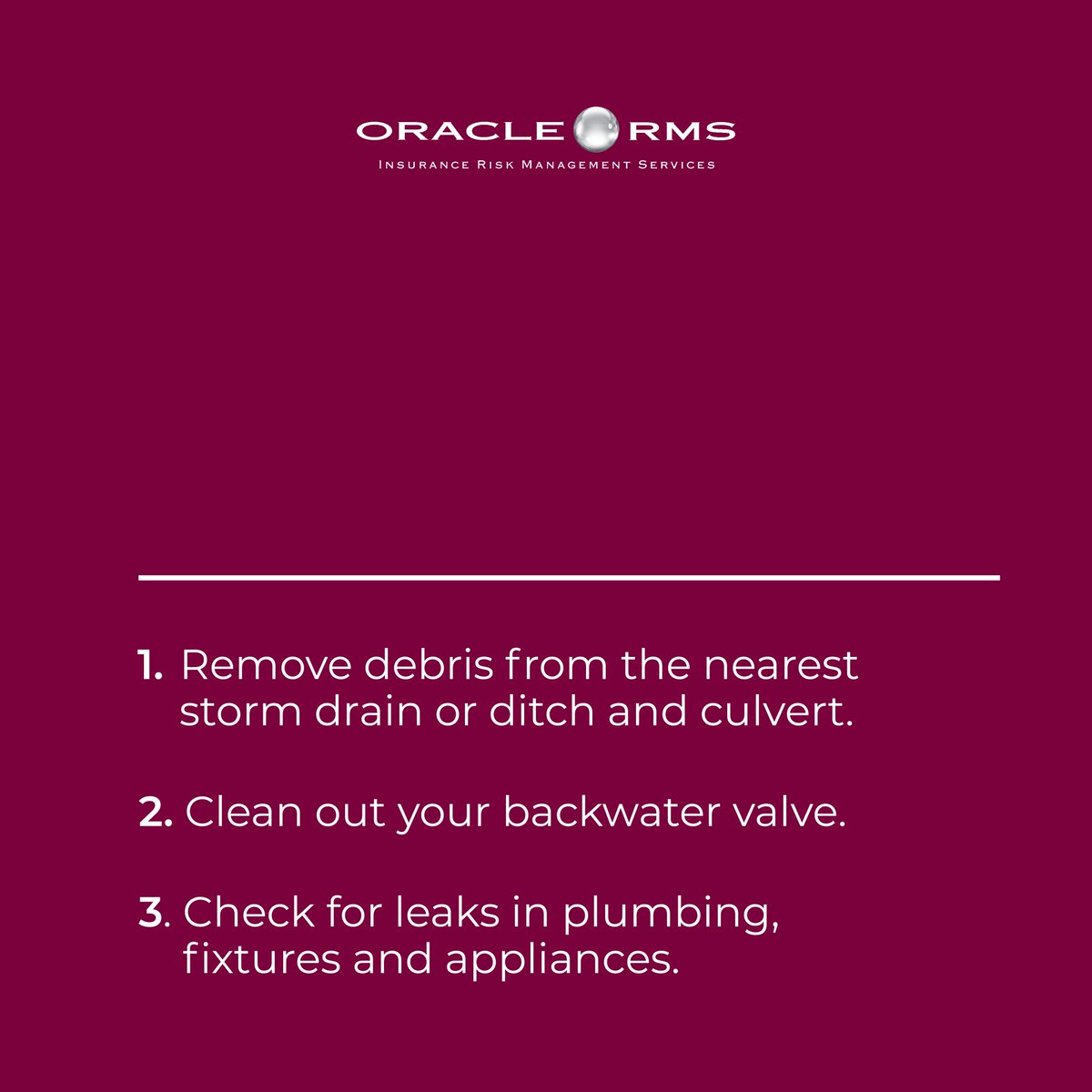 OracleRMS's tweet image. Here are three simple steps you can take to ensure your home is protected from floods, at no cost to you!

#OracleRMS