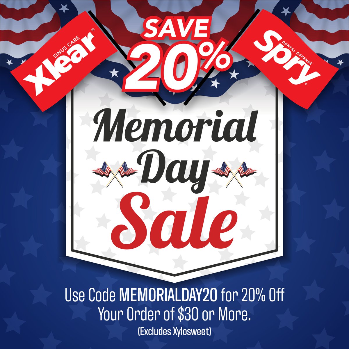 XlearInc's tweet photo. Enjoy 20% discount on Xlear & Spry products through Memorial Day!
https://t.co/uSY1JlZG03
#Xlear #MemorialDay #SaleAlert #Xylitol #SprySmile https://t.co/xzCsmwnXVb
