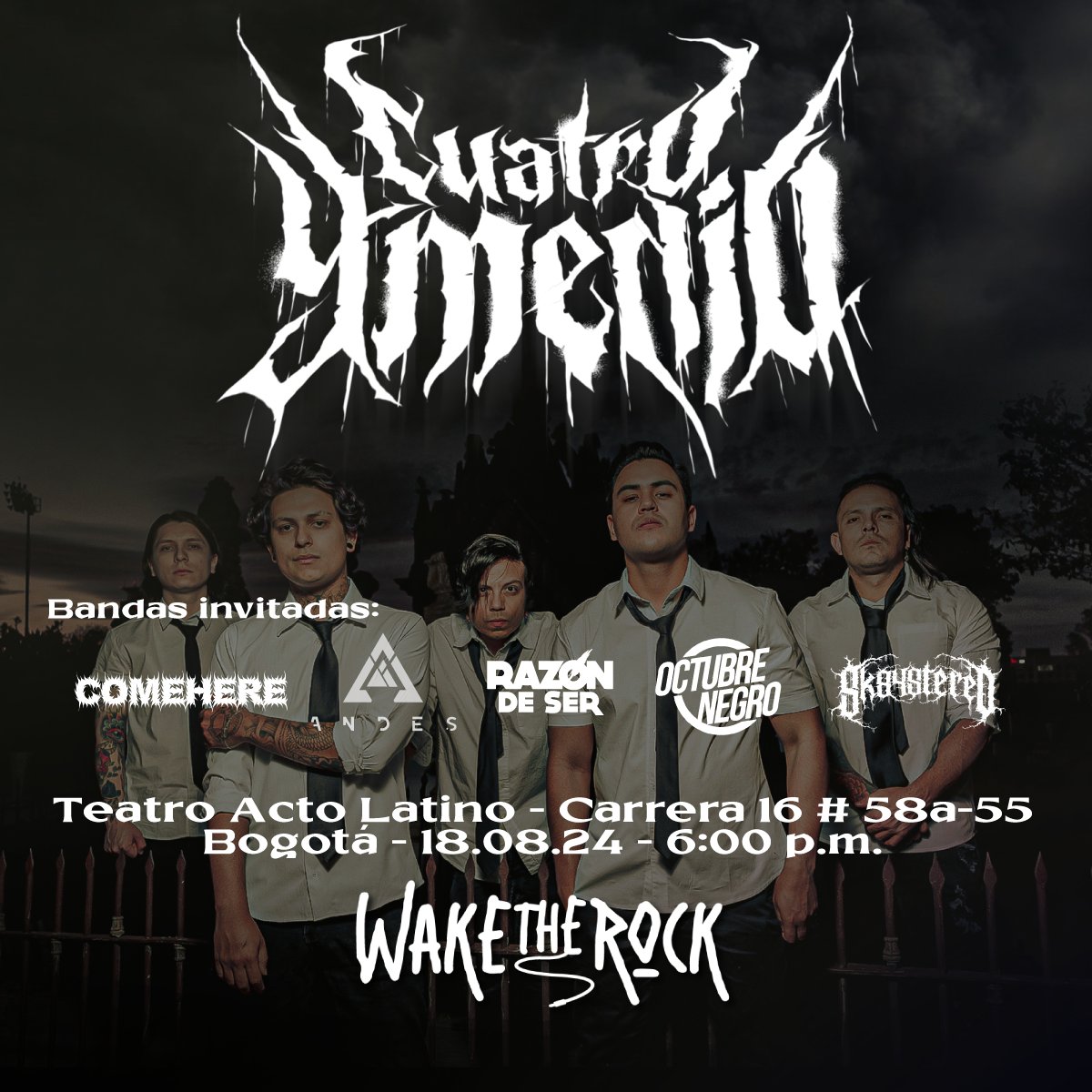 WakeTheRock's tweet photo. @4ymedio en Bogotá el 18 de agosto acompañado por #ComeHere, #Andes, #RazonDeSer, @OctubreNegroCol y @Sk84stereo 

@dearlys regresa en su versión full banda el 14 de diciembre, junto a 5 bandas más!

Boletería en:
https://t.co/Ja7w81AWlk

@PogotaConcerts @musictrendscol https://t.co/4muA1cccfn