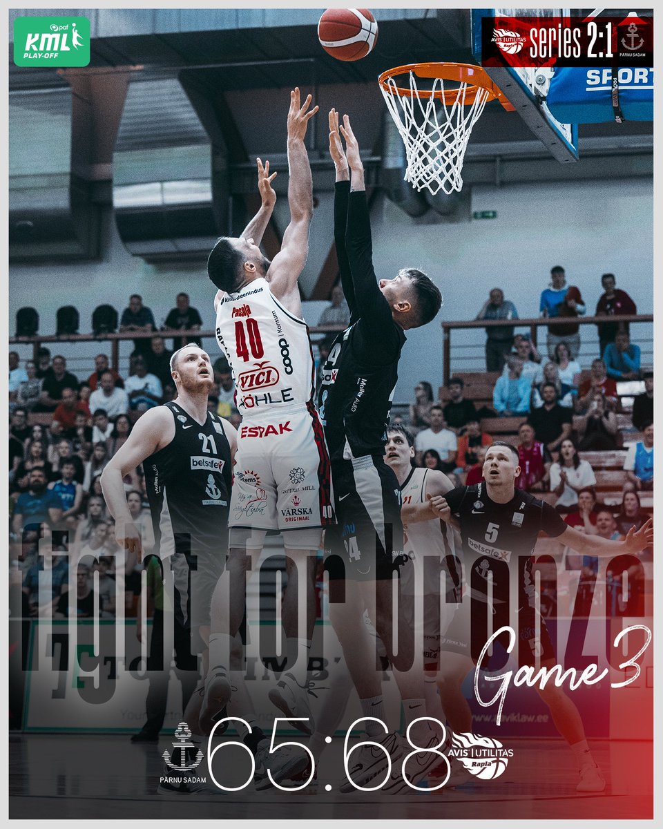 RaplaBasketball's tweet photo. It seems that the Pärnu come court works for us. Here's another win and we lead the series 2:1. Already on Saturday, the 4th game of the series at home. https://t.co/JFAFawmumP