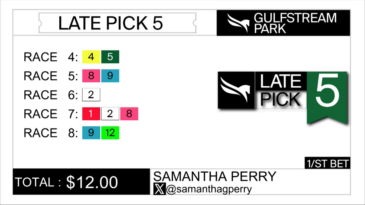 Late pick 5 coming up!