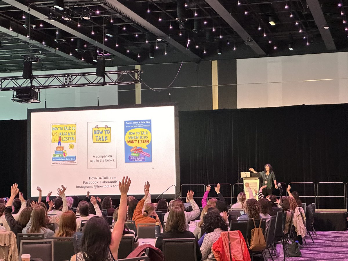 LessIsMoreMed's tweet photo. Thanks to @CWIMorg @cwimgather 

I’m a little parenting-star-struck. Joanna Faber is at #cwim2024 teaching us skills for our patients and our kids!  

Thanks to her and @howtotalker, and the late Adele Faber, for the tools they have given struggling parents worldwide! https://t.co/jTR0FDpMYH
