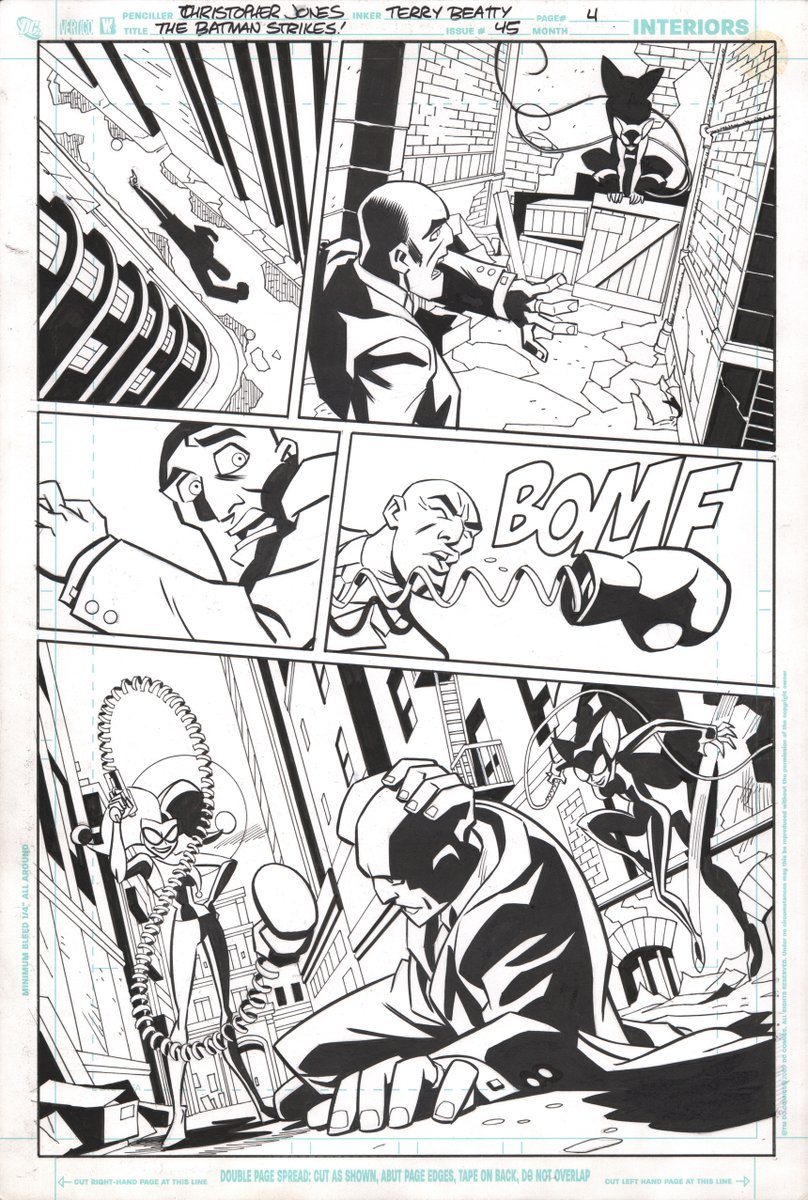 ChrisJonesArt's tweet image. #HarleyQuinn meets #Catwoman in #BatmanStrikes #45, page 4. Inks by #TerryBeatty Questions and comments welcome! :)