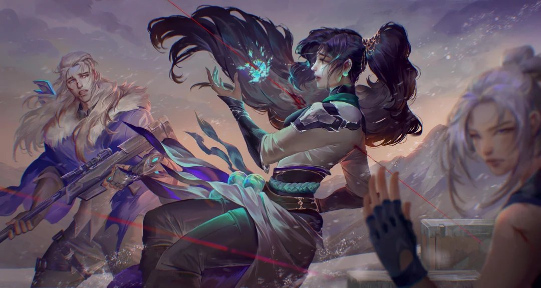 Sage attempting to heal teammates and getting shot immediately after 🎨 Art by u/Bluemist72 | #VALORANT