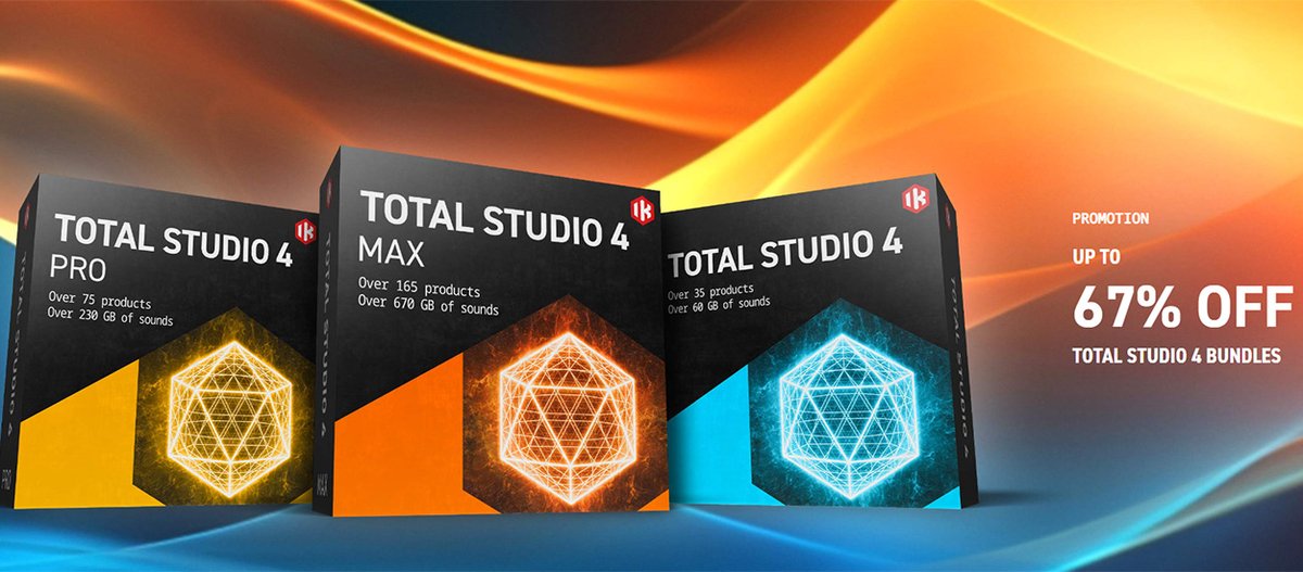 @ikmultimedia huge sale on Total Studio 4 - lowest prices ever! 3 new versions to choose from (Standard | Pro | MAX). Buy here: blackoctopus-sound.com/product/ik-tot… Earn store credit points when purchasing at Black Octopus Sound!