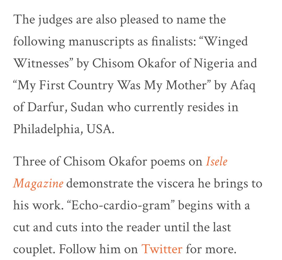 Thanks to Father Dawes &amp; the APBF, this full-length poetry manuscript which mainly queries medical micro-histories &amp; was a finalist for the 2022 Sillerman First Book Prize, will now be published as part of the African Poetry Book Series (Nebraska Press) in Fall 2025! Give thanks!