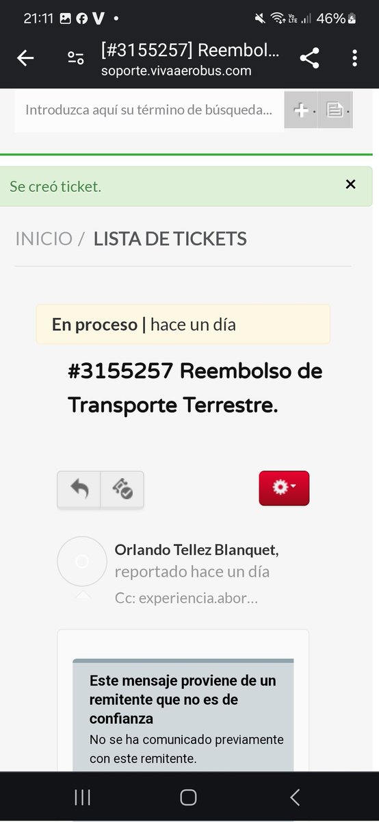 JuanRodri45's tweet photo. @VivaTeEscucha hola el pasado martes metí una aclaración, por un reembolso de transporte terrestre y a la no me responden, me pueden apoyar por favor, adjunto fotos del folio que me dieron. https://t.co/WxcTU6Nzi6